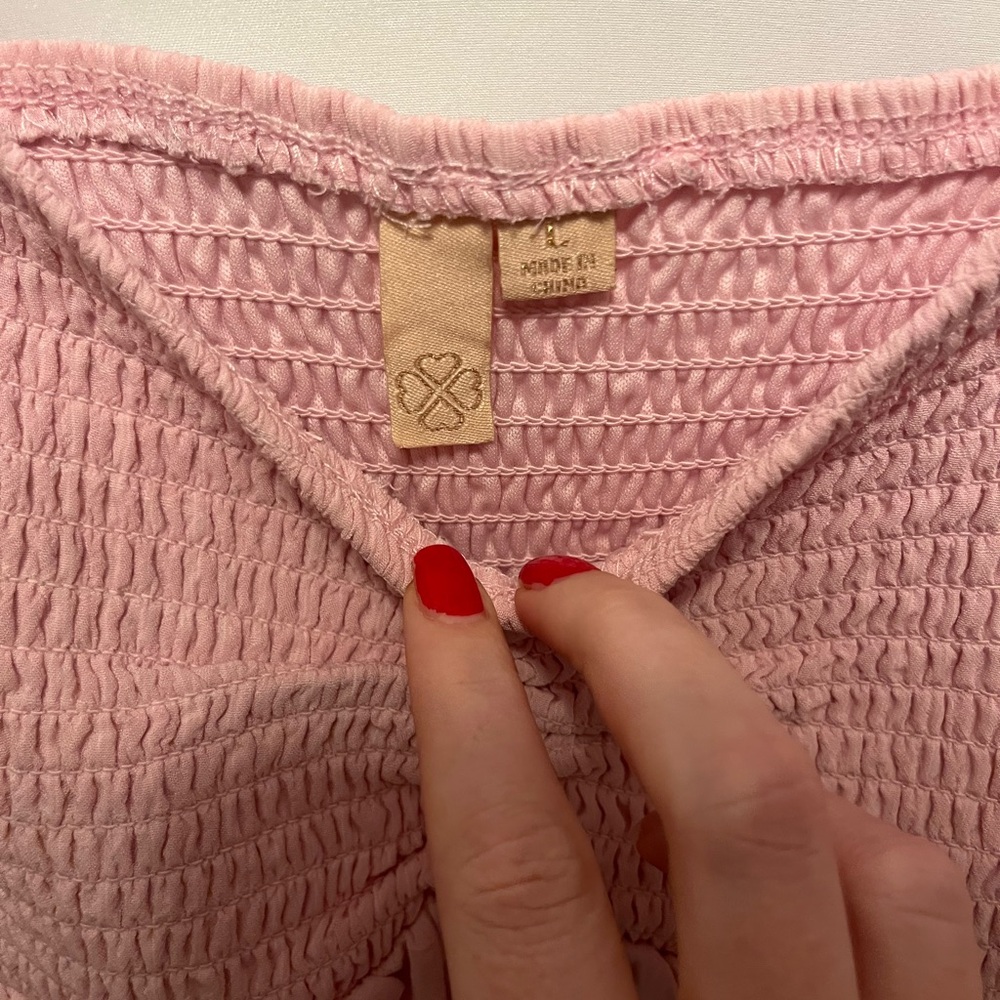 Pink Smocked Ruffle Sleeve Mini Dress - Picture 2 of 5